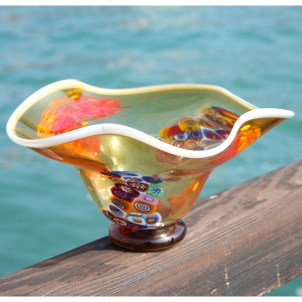 Bell Bowl Centerpiece - Millefiori & Mace - Original Murano Glass OMG