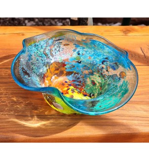 Bell bowl - Light Blue - Multicolor - Original Murano Glass