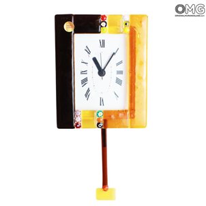 Настенные часы с маятником - Murrina Orange Black - Small Настенные часы с маятником - Murrina Orange Black - Small