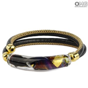 black_and_chalcedony_plus_gold_original_murano_glass_bracelets_1