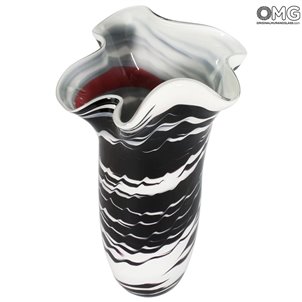 Jarrón Missoni - Blanco y negro - Cristal de Murano original OMG® black_and_white_high_missoni_vase_murano_glass_1