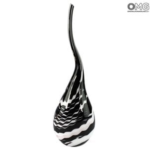 Florero colgante Missoni - Blanco y negro - Cristal de Murano original OMG® black_and_white_missoni_drop_vase_murano_glass_1