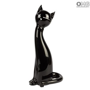 Gato negro - Forma elegante - Cristal de Murano original OMG