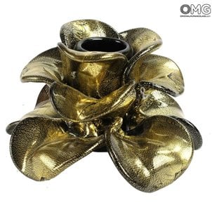 black_rose_candle_holder_murano_glass_1