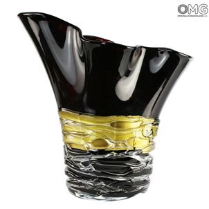Schwarze Rose - Vase - Original Murano Glas
