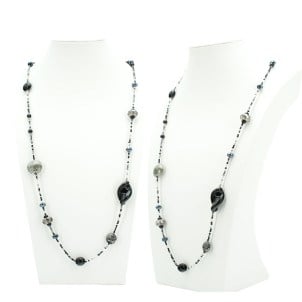 collar_esquí_negro_plata_original_cristal_murano_omg