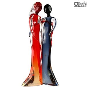 Amantes rojos y negros - Cristal de Murano original OMG