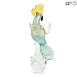 Blue Marine Parrot - Glass Sculpture - Original Murano Glass OMG