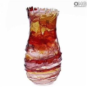 Peça central do vaso Sbruffi Alexis Amber - vidro Murano