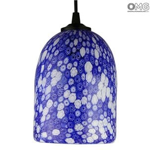 Hanging Lamp Millefiori - Blue - Original Murano Glass