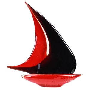 Barca a vela - scultura in vetro