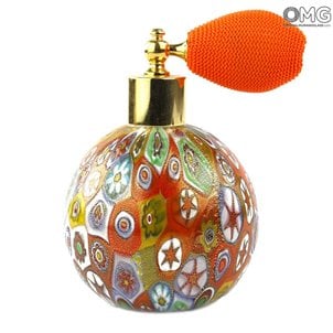 Frasco Atomizador de Perfume Gold Millefiori - Tamanhos e Cores Diferentes - Vidro Murano