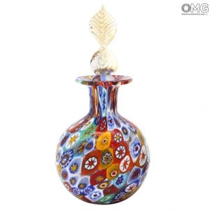 Frasco de perfume - Millefiori e folha de ouro - Original Murano Glass OMG
