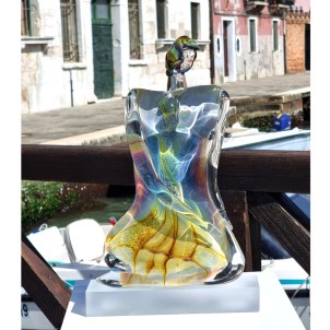 Yoga woman Tribute Sculpture - Original Murano Glass - omg