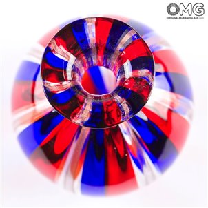 bottle_perfume_blue_red_white_avventurine_original_ Murano_glass_4