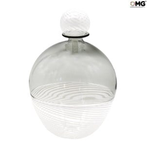 Flasche Parfüm - geräuchert - oval - Original Murano Glas OMG