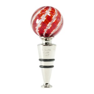 tapón_botella_cannes_rojo_blanco_original_murano_glass_omg