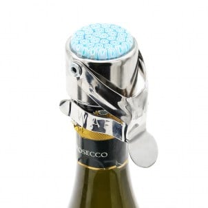 Bottle Stopper Millefiori Light Blue - Original Murano Glass OMG® + Gift Box