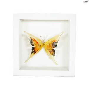 Maravilhosa estatueta de borboleta ocre - vidro original de Murano OMG