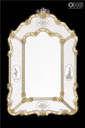 Аврелий - Венецианское настенное зеркало - муранское стекло