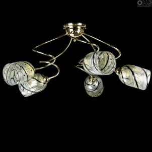Lámpara de techo Twister - 5 luces - Cristal de Murano original
