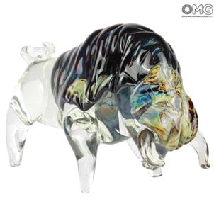 Bufalo - Sculpture en calcédoine - Verre de Murano original OMG calcédoine_buffalo_original_murano_glass_1