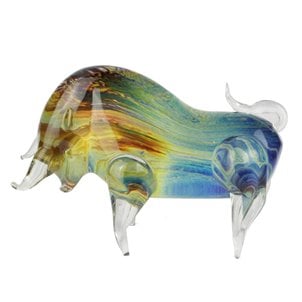 Toro - Escultura en calcedonia - Vidrio de Murano original OMG