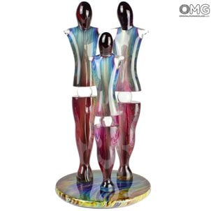 Familia - Vidrio y calcedonia - Cristal de Murano original OMG
