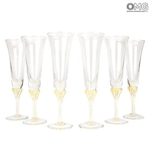 Champagner Wein Prosecco Flöte Set mit 6 Gläsern