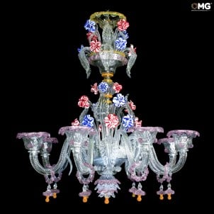 威尼斯枝形吊燈伽利略 - 經典 - 穆拉諾玻璃 - 8 燈 - 原始穆拉諾玻璃 OMG