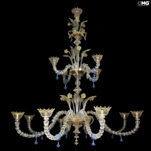 Venezianischer Kronleuchter Margherita 8+4 Lichter - Original Murano Glas OMG