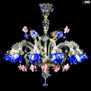 Venetian Chandelier Rosetto Firenze - 12 lights - Original Murano Glass