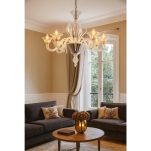 Venetian Chandelier Mazzini Cristallo - Lance - Original Murano Glass