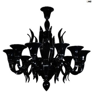 chandelier_corvo_12lights_black_original_ Murano_glass_omg1