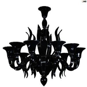 枝形吊燈_corvo_12lights_black_original_murano_glass_omg1