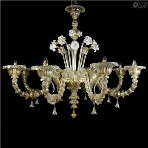 Venetian Chandelier Calergi - Gold - Original Murano Glass OMG Venetian Chandelier Calergi - Gold - Original Murano Glass OMG