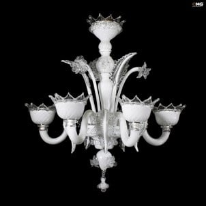 Araña veneciana Isabella - Blanco - Cristal de Murano original OMG