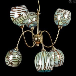 Venus Lampe - Hängelampe 6 Lichter - Original Murano Glas