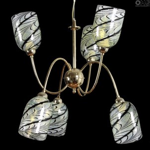 ツイスターランプ-ハンギングランプ6灯-オリジナルムラーノグラス