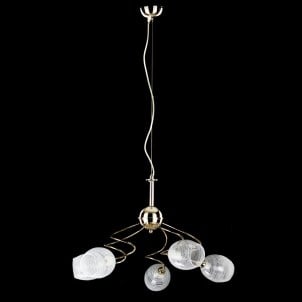 Lampadario Stile Deco - 5 luci - Vetro di Murano originale