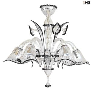 威尼斯式枝形吊燈 - Calla Crystal black - Original Murano Glass