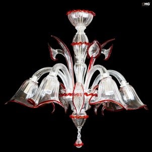 Venetian Chandelier - Calla Crystal red - Original Murano Glass