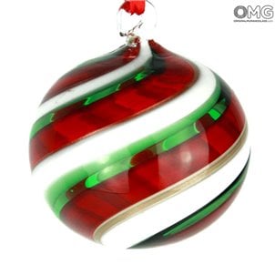 Bola de Natal - Fantasia espiral - Natal clássico - Natal de vidro de Murano