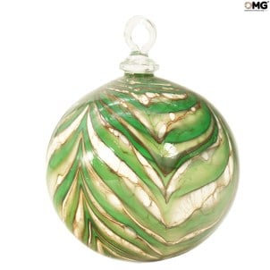 Bola de árvore de Natal verde - Natal especial - Vidro original de Murano OMG