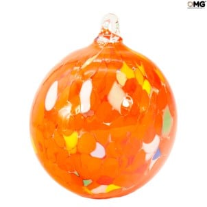 橙色聖誕球-夢幻點-原裝Murano玻璃OMG
