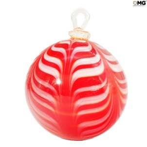 Bola de árbol de Navidad roja - Navidad especial - Cristal de Murano original OMG