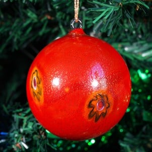 聖誕節球裝飾紅色murrine original_murano_glass_omg