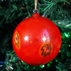 聖誕節球裝飾紅色murrine original_murano_glass_omg