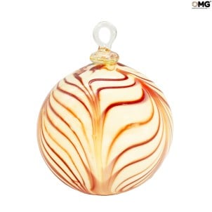 كرة شجرة الكريسماس البيضاء - عيد الميلاد الخاص - زجاج مورانو الأصلي OMG