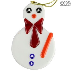 Boneco de neve - com Millefiori - Murano Glass Xmas
